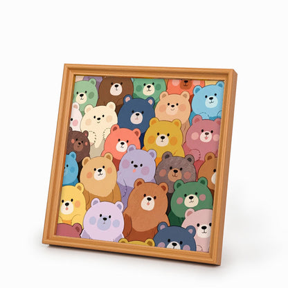 Niedliche Bären – Ausmalpuzzle aus Holz