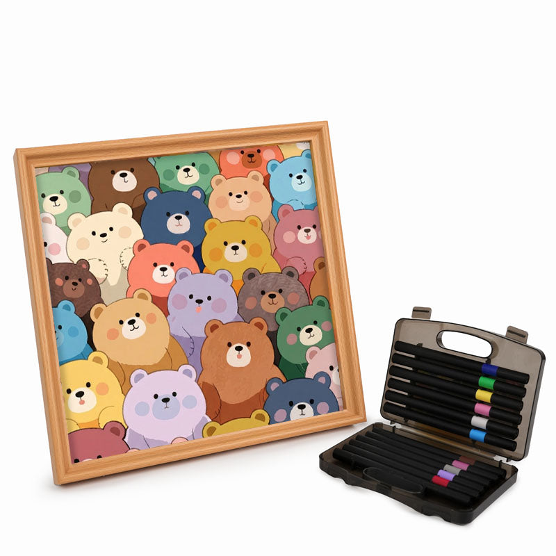 Niedliche Bären – Ausmalpuzzle aus Holz