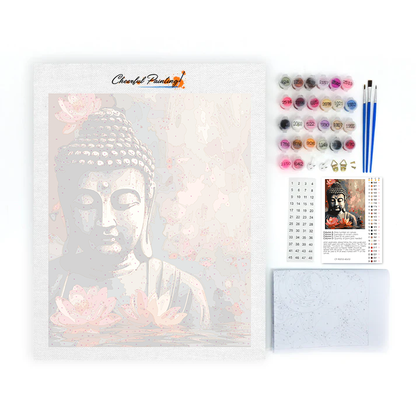 Buddha mit Blume – Malen nach Zahlen
