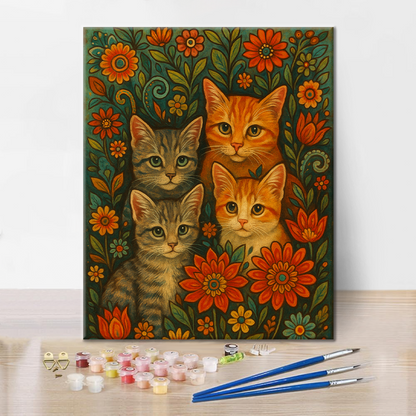 Böhmische Katzen - Malen nach Zahlen