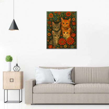 Böhmische Katzen - Malen nach Zahlen