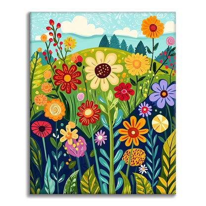 Wildblumen in der Wildnis - Malen nach Zahlen
