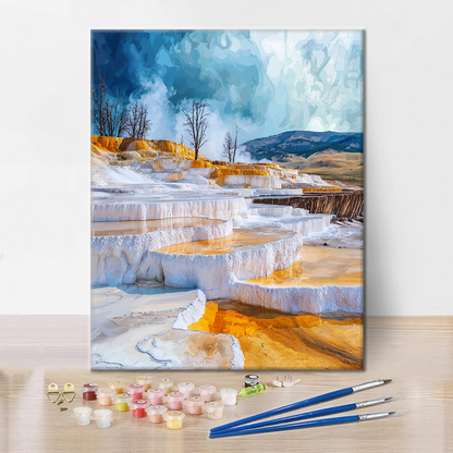 Terrassen der Mammoth Hot Springs – Malen nach Zahlen