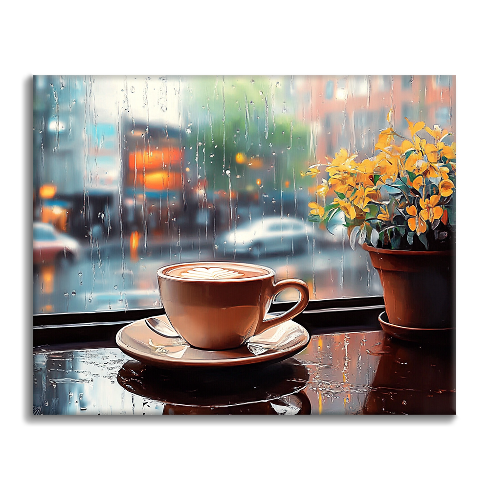 Kaffee im Regen - Malen nach Zahlen