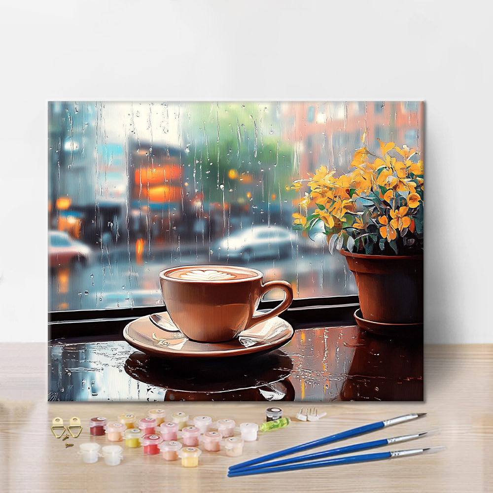 Kaffee im Regen - Malen nach Zahlen