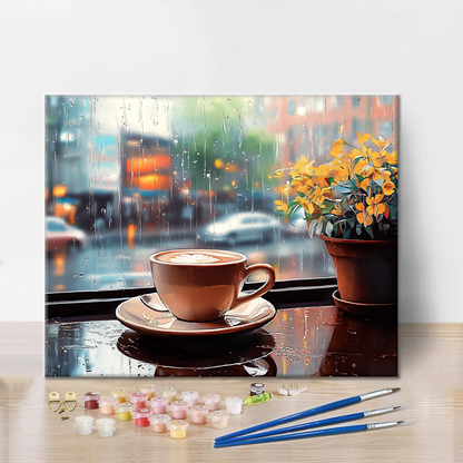 Kaffee im Regen - Malen nach Zahlen
