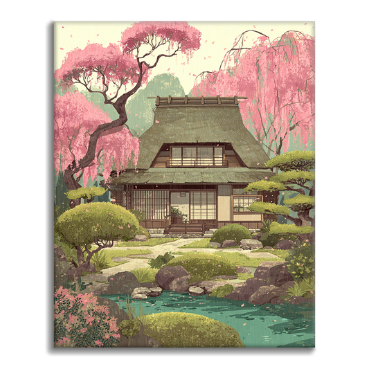 Sakura im Frühling - Malen nach Zahlen