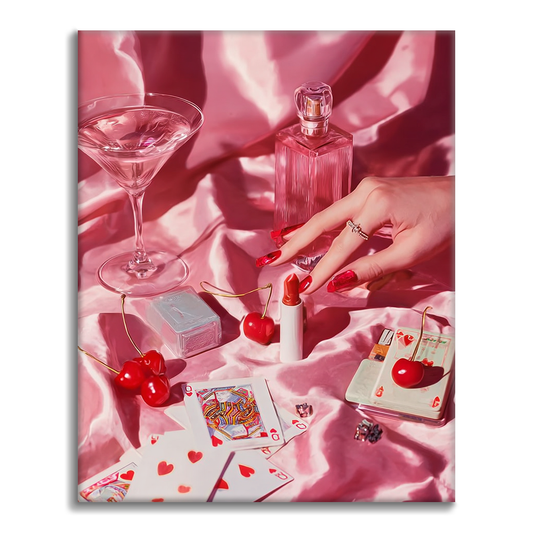 Rosa Pokerparty - Malen nach Zahlen