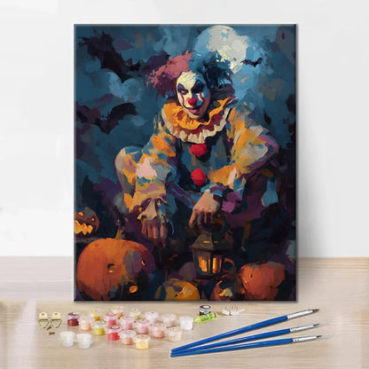 Clown in der Karnevalsnacht - Malen nach Zahlen