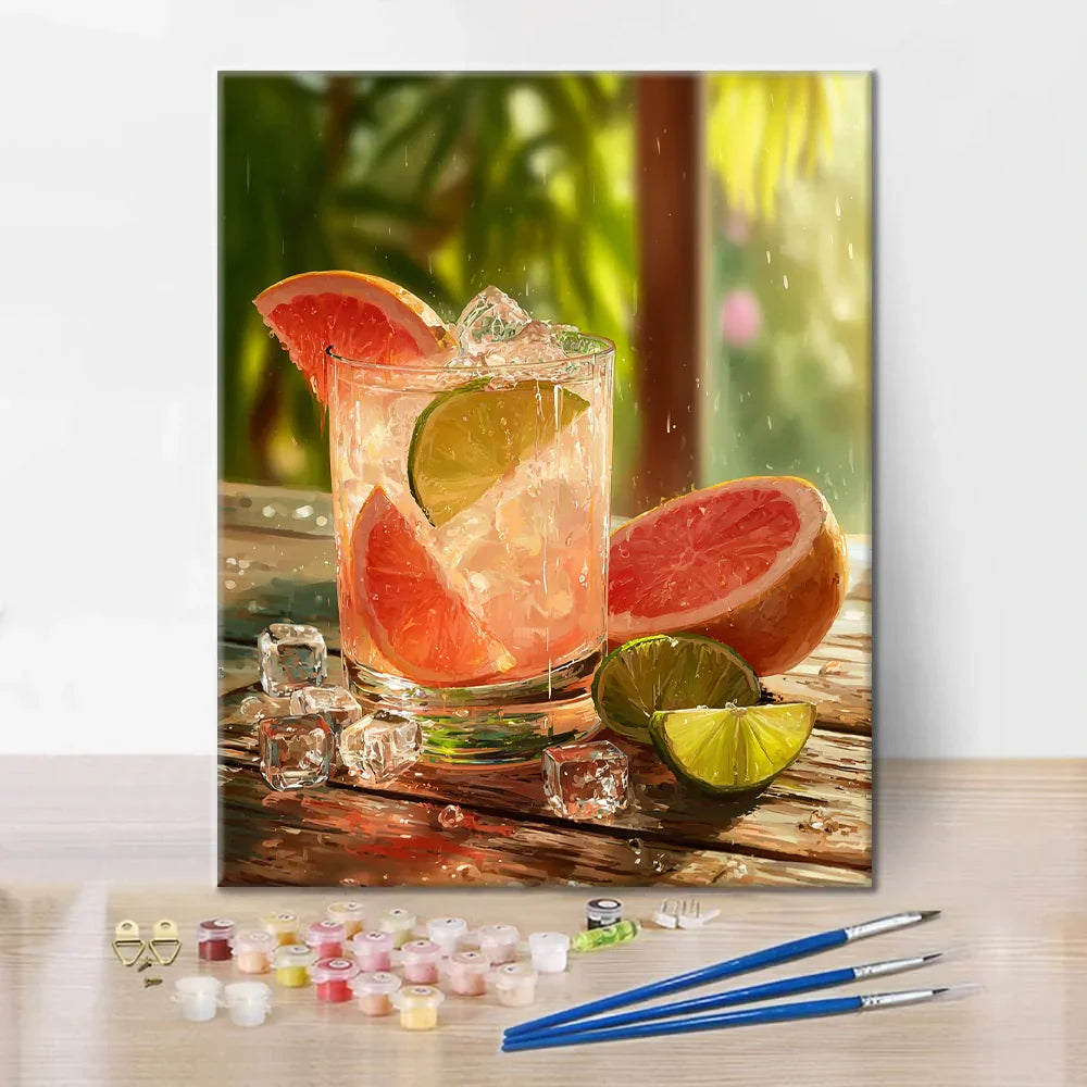 Grapefruit-Spritz - Malen nach Zahlen
