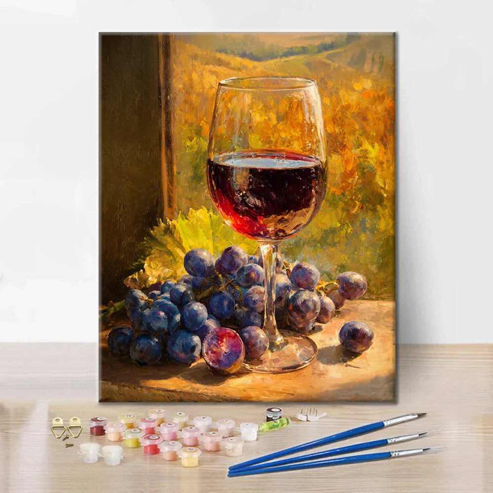 Rotwein - Malen nach Zahlen