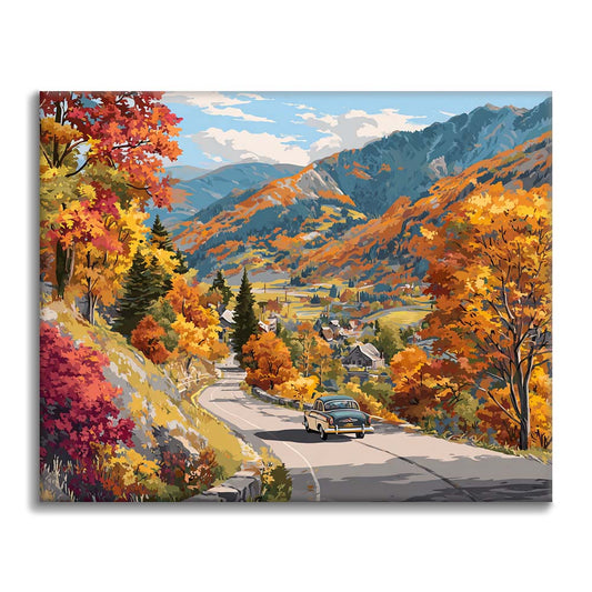Herbst-Roadtrip - Malen nach Zahlen