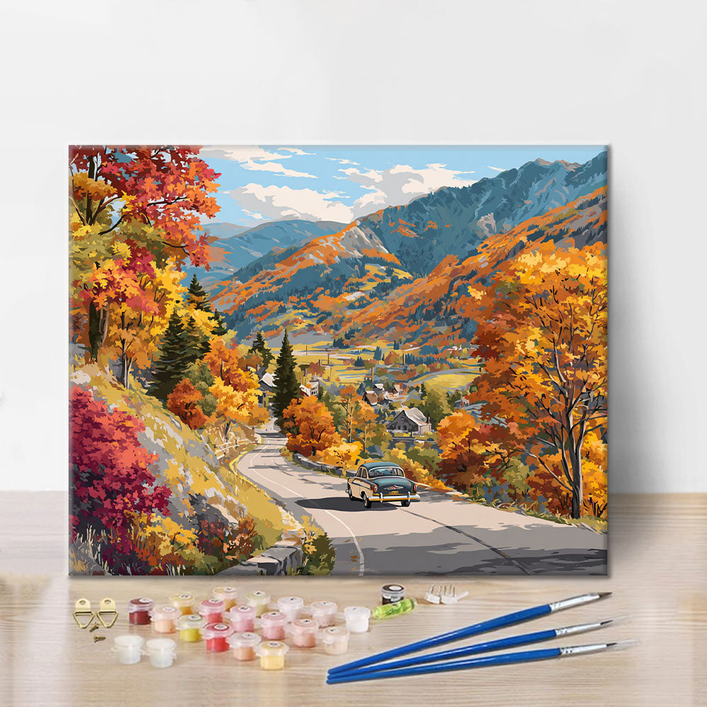 Herbst-Roadtrip - Malen nach Zahlen