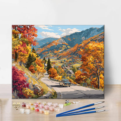 Herbst-Roadtrip - Malen nach Zahlen