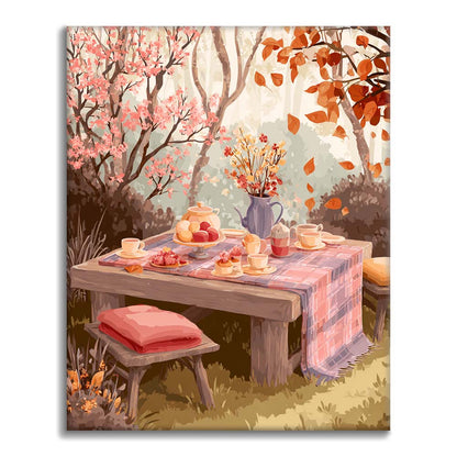 Herbst-Teeparty - Malen nach Zahlen