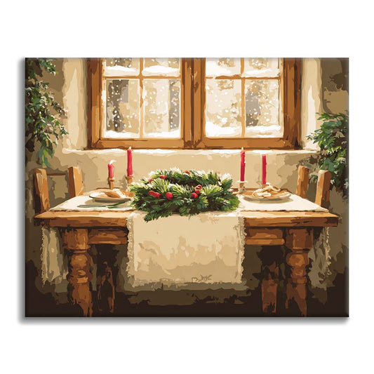 Weihnachtsessen - Malen nach Zahlen