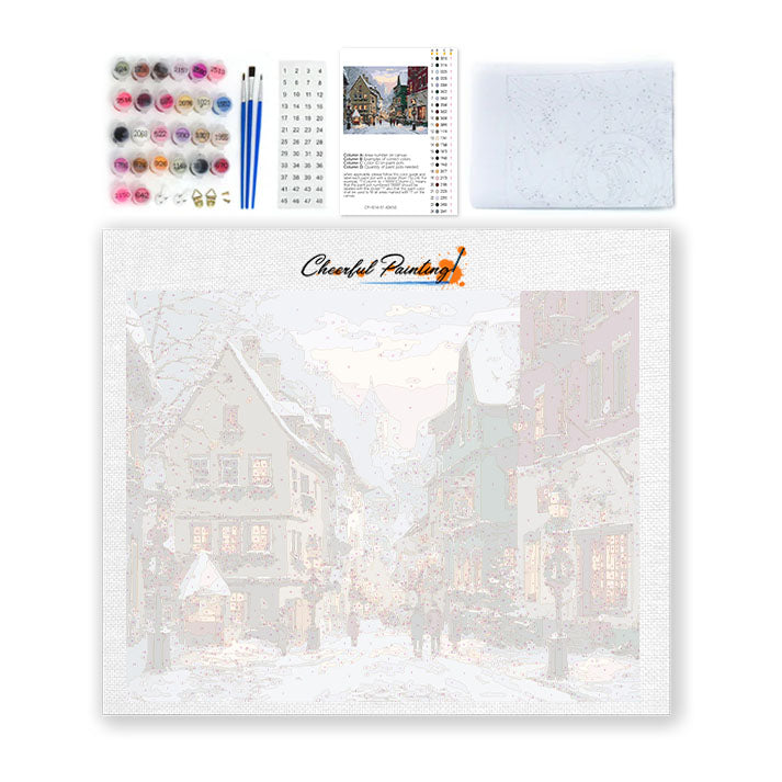 Weihnachtsstraßen - Malen nach Zahlen