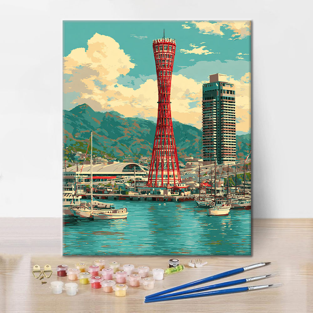 Hafen-Turm Kobe - Malen nach Zahlen