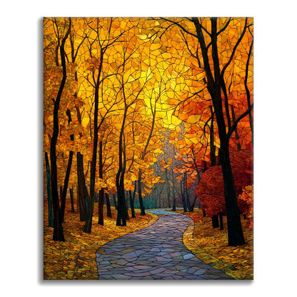 Mosaik Herbstallee - Malen nach Zahlen