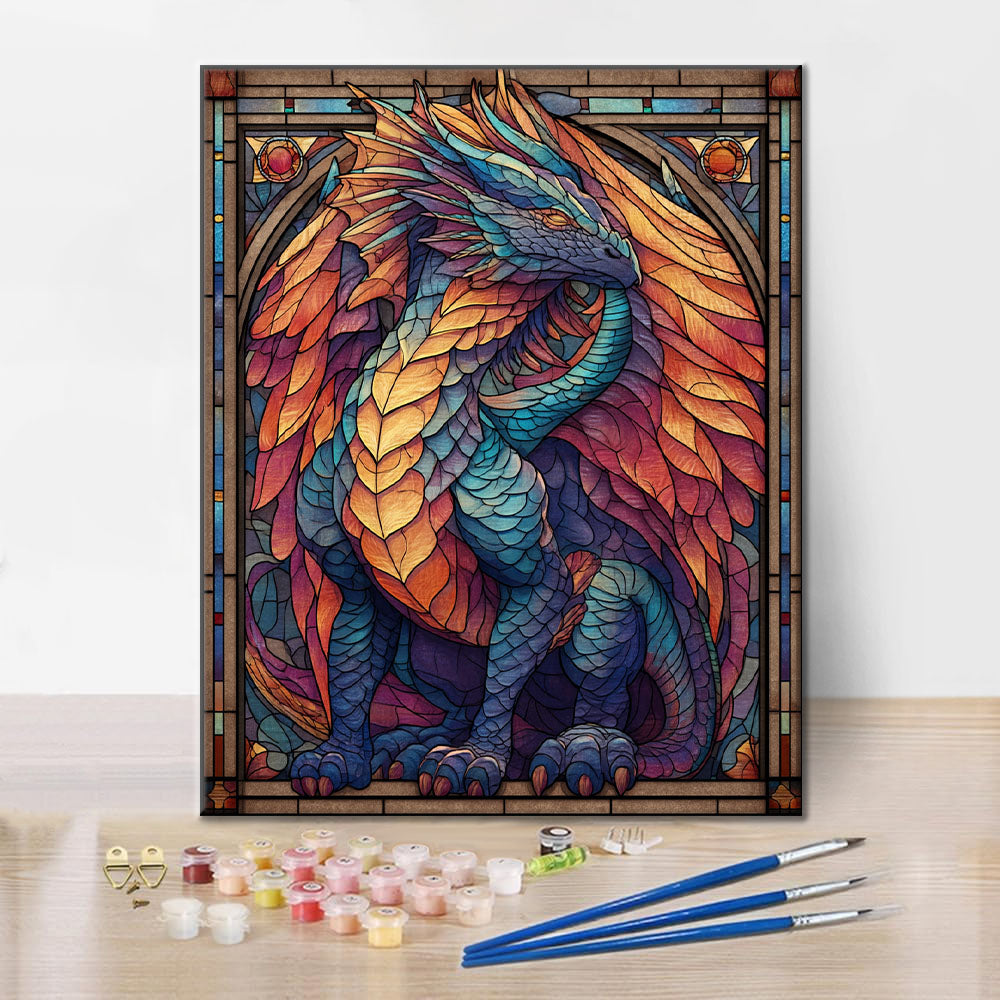 Mosaik Frostdrache - Malen nach Zahlen