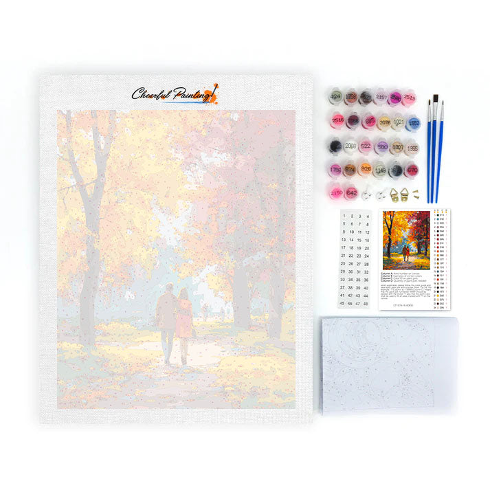 Romantischer Herbsttag - Malen nach Zahlen