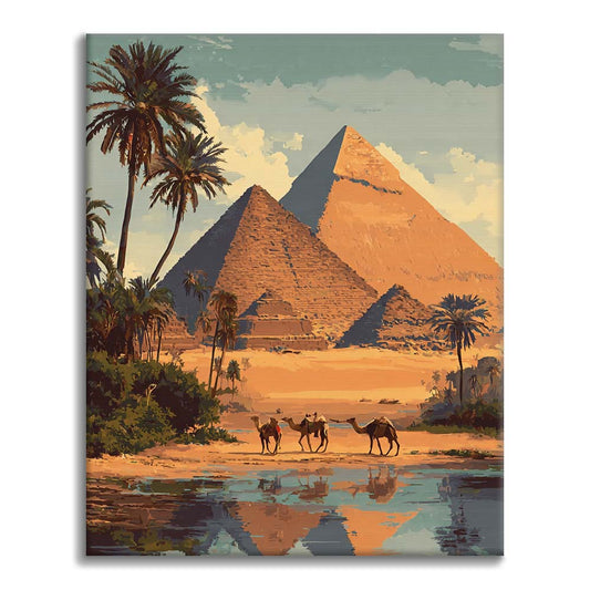 Die Pyramiden von Gizeh - Malen nach Zahlen