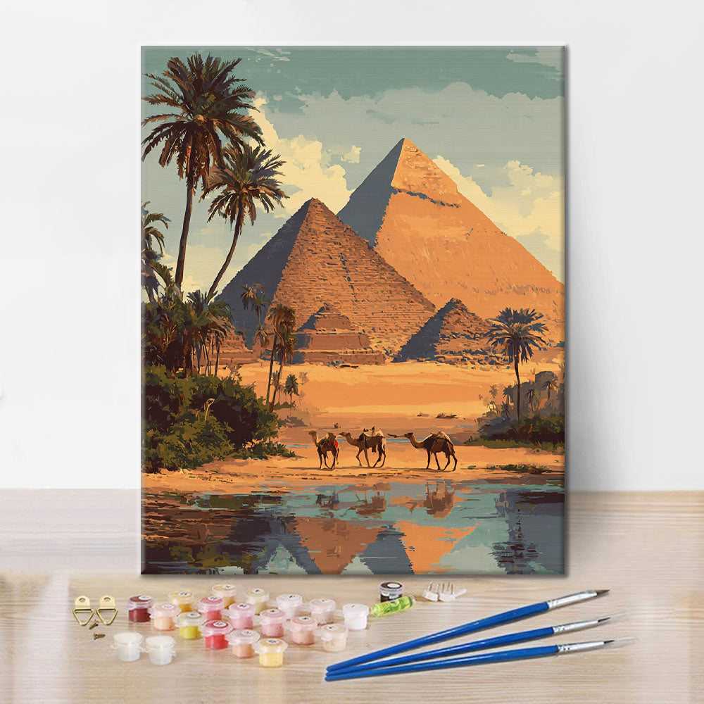 Die Pyramiden von Gizeh - Malen nach Zahlen