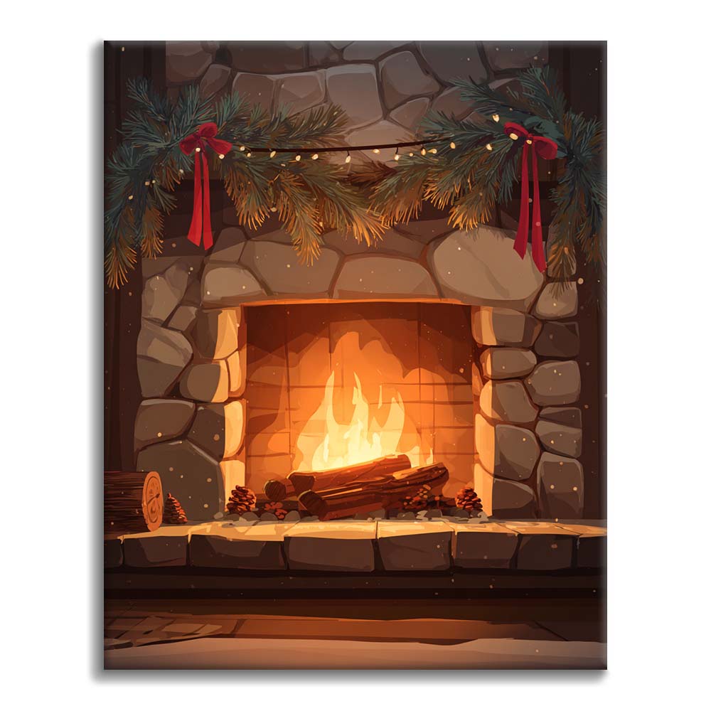 Warmer Kamin - Malen nach Zahlen
