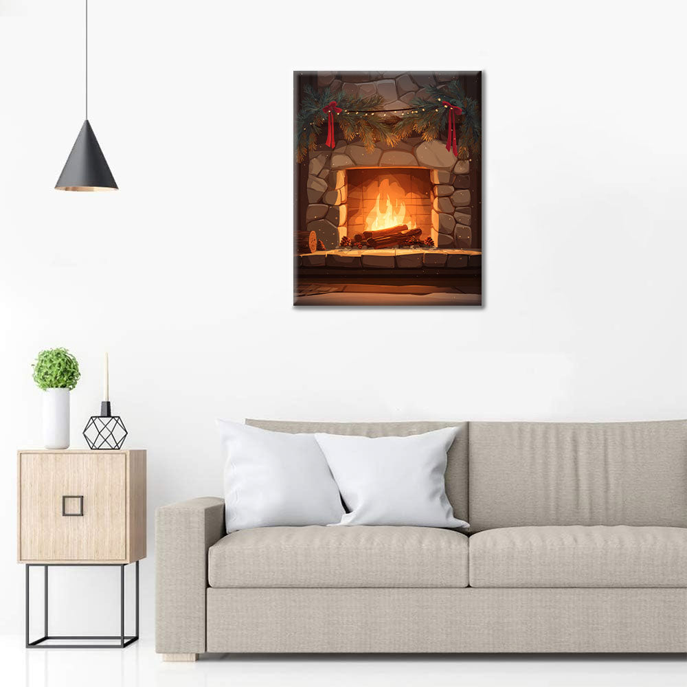 Warmer Kamin - Malen nach Zahlen
