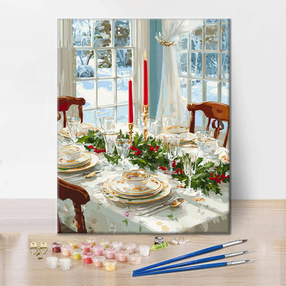 Winterwunderland-Tischdekoration - Malen nach Zahlen