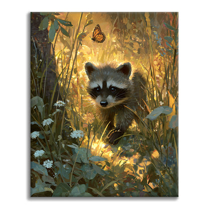 Der Waschbär – Malen nach Zahlen