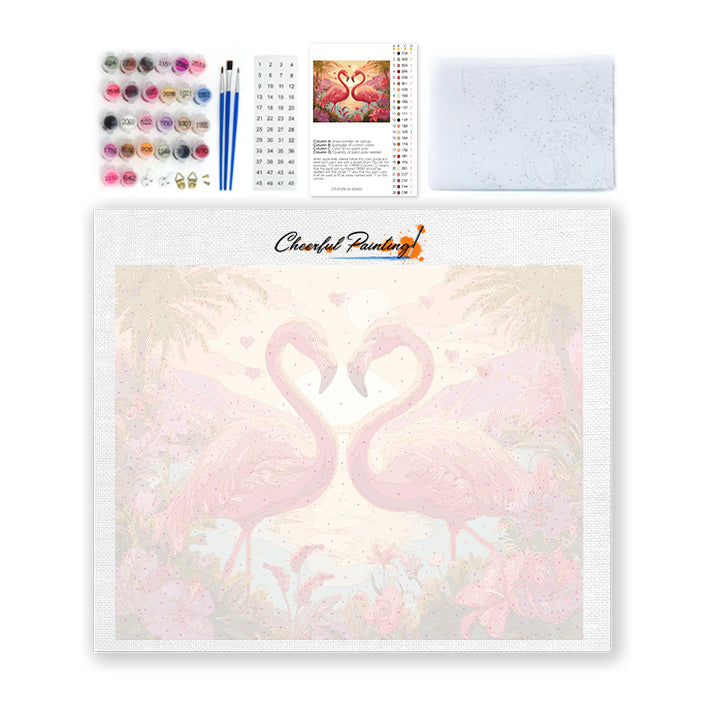 Flamingo-Romantik – Malen nach Zahlen