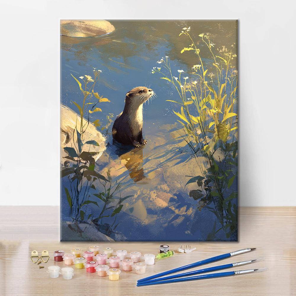 Otter am Fluss – Malen nach Zahlen