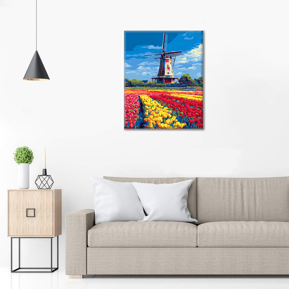 Tulpenmühle – Malen nach Zahlen