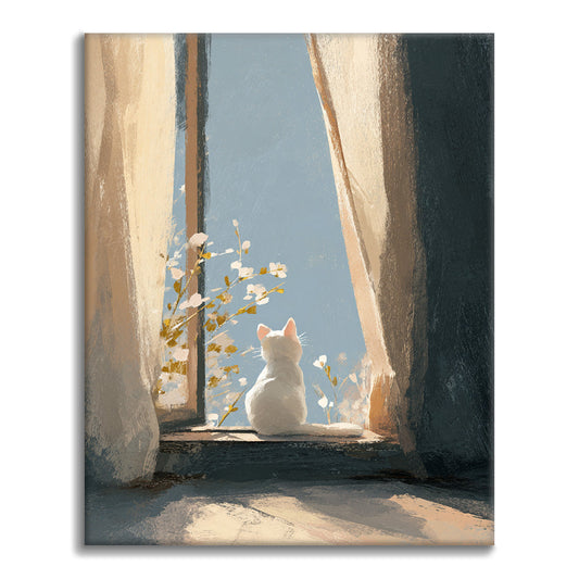 Fensterbankkätzchen – Malen nach Zahlen