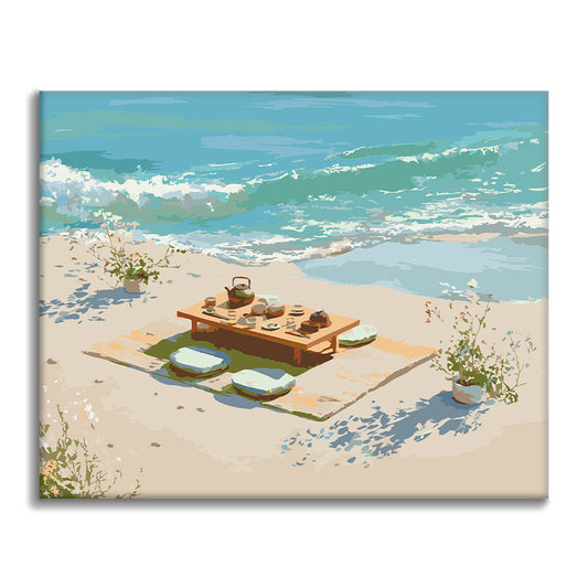 Tee am Strand – Malen nach Zahlen
