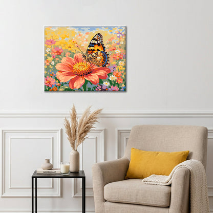 Schmetterling auf einer Blume – Malen nach Zahlen