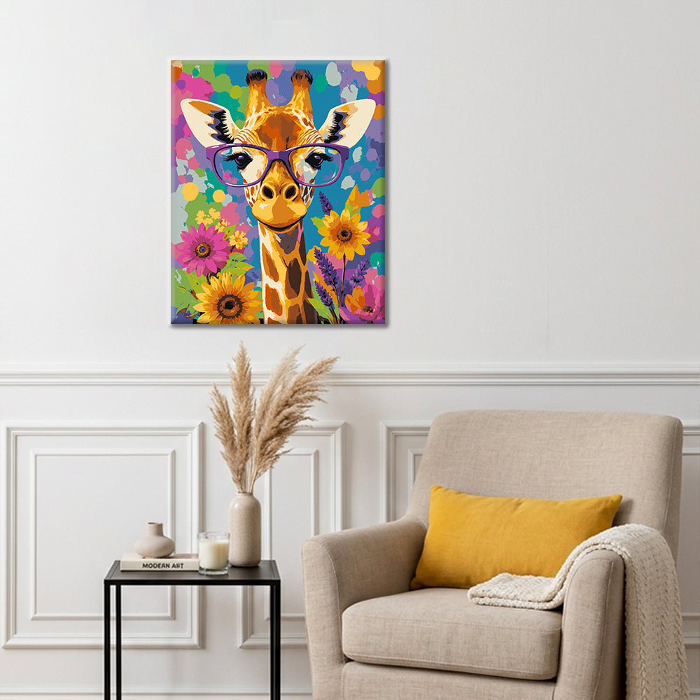 Hipster-Giraffe – Malen nach Zahlen