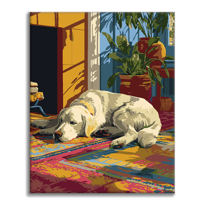 Fauler Golden Retriever – Malen nach Zahlen