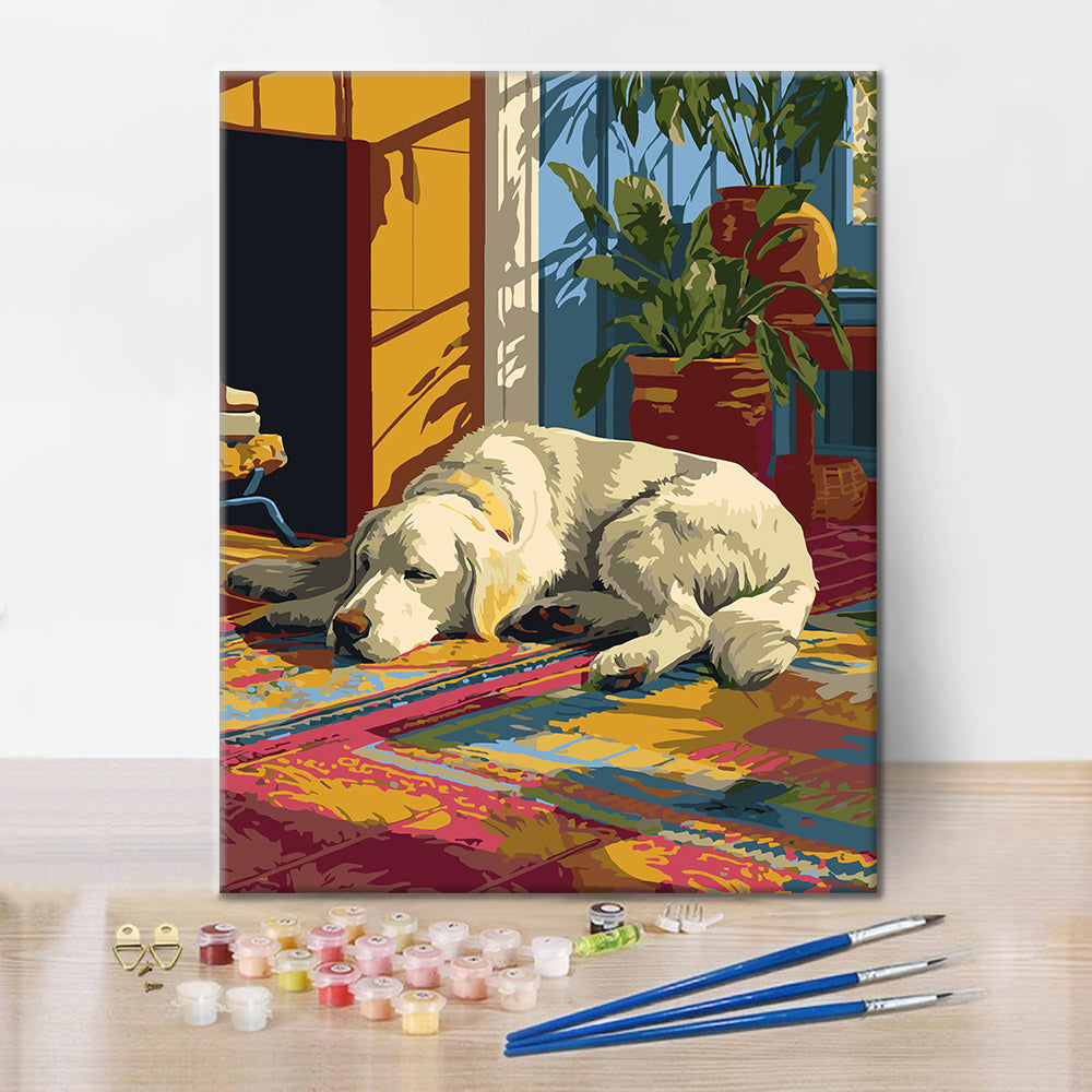 Fauler Golden Retriever – Malen nach Zahlen