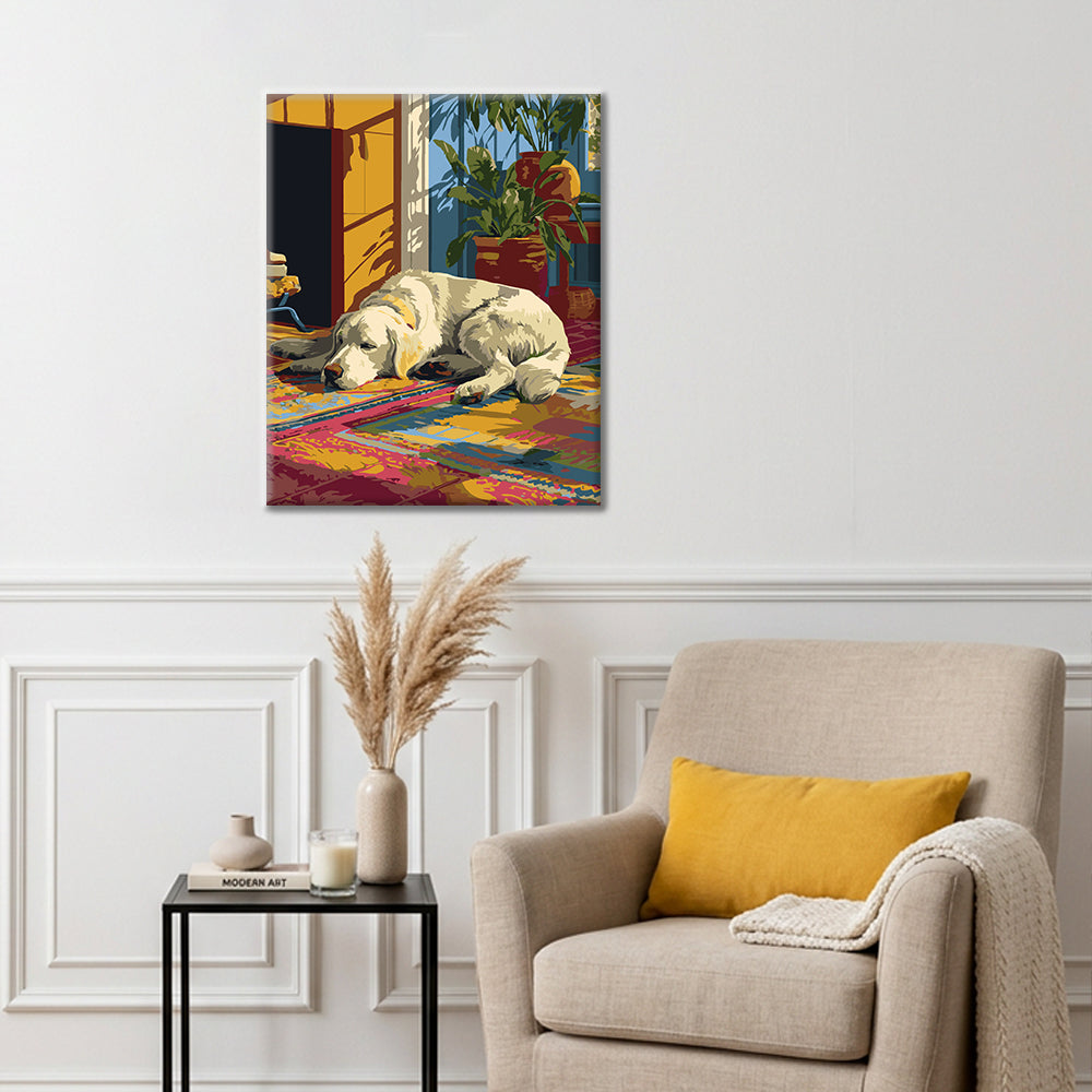 Fauler Golden Retriever – Malen nach Zahlen