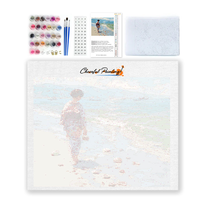 Spaziergang am Ufer – Malen nach Zahlen