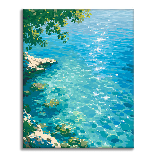 Sonnenlicht auf dem Meer – Malen nach Zahlen
