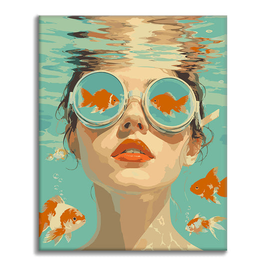 Durch Goldfischaugen – Malen nach Zahlen
