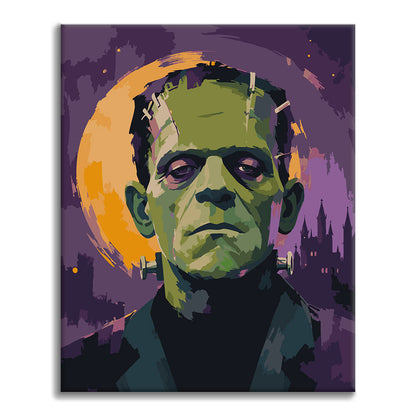 Frankenstein bei Vollmond – Malen nach Zahlen