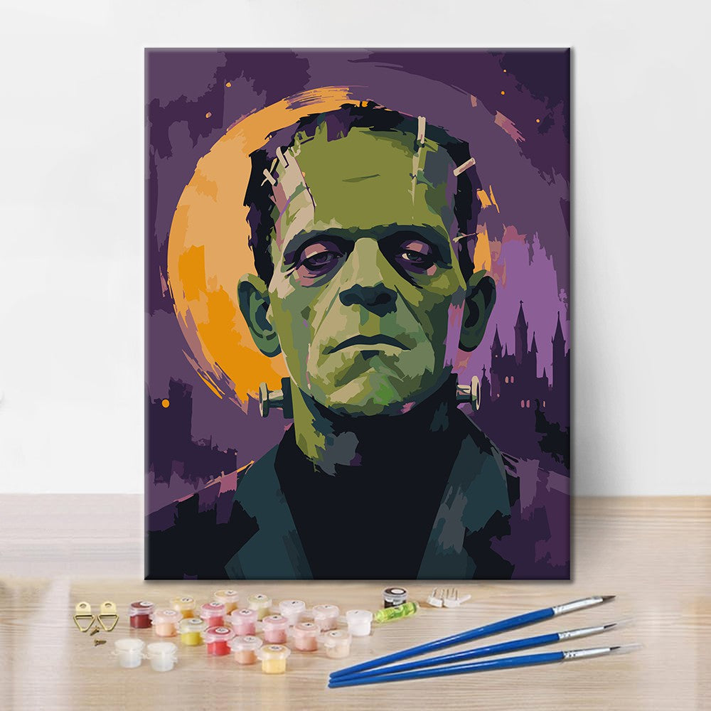 Frankenstein bei Vollmond – Malen nach Zahlen