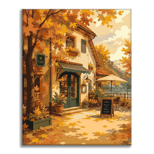 Autumn Village Café – Malen nach Zahlen