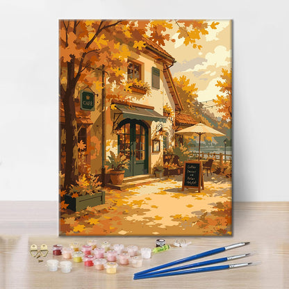 Autumn Village Café – Malen nach Zahlen