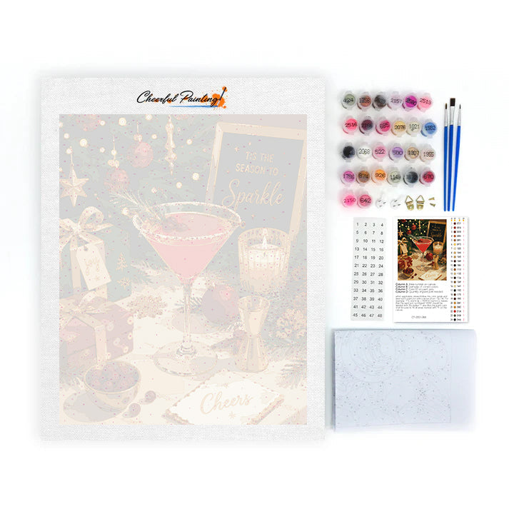 Weihnachts-Cocktail-Beifall – Malen nach Zahlen