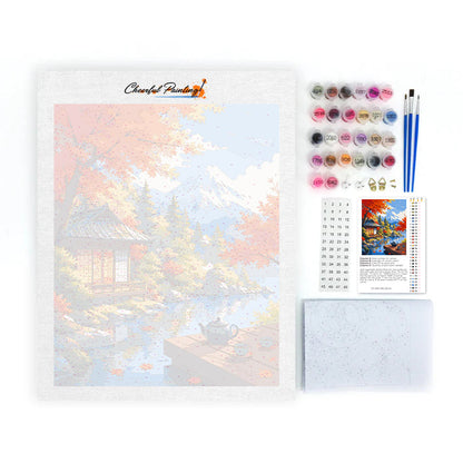 Japanischer Pavillon am Fuji – Malen nach Zahlen